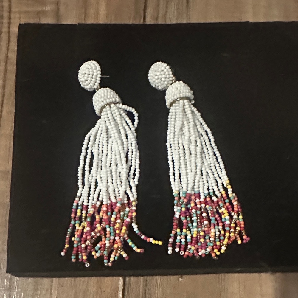 Colorful Beaded Tassel Earrings
